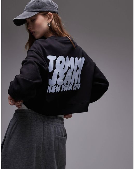 Tommy Hilfiger Black Bubble Logo Backprint Sweatshirt