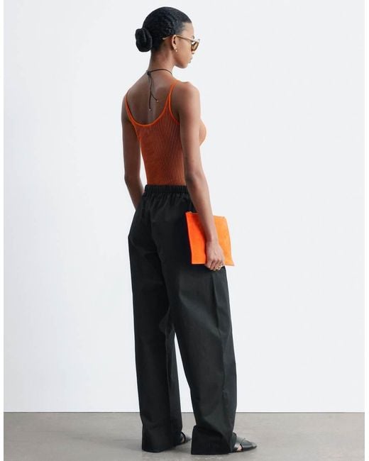 & Other Stories White Wide Leg Cotton Pull On Pants