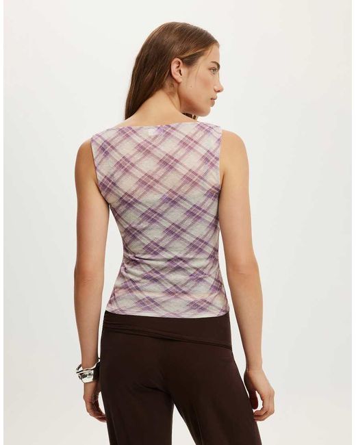 Cotton On Red Maxi Check Mesh Tank