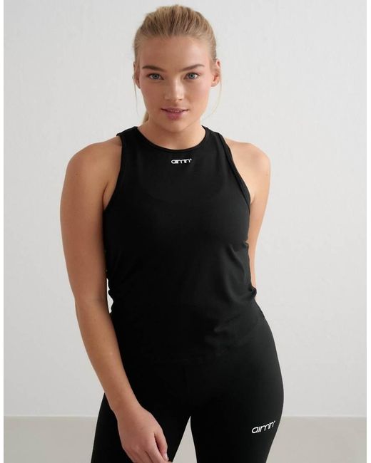 Canotta Basic Morbida Nera di Aim'n in Black