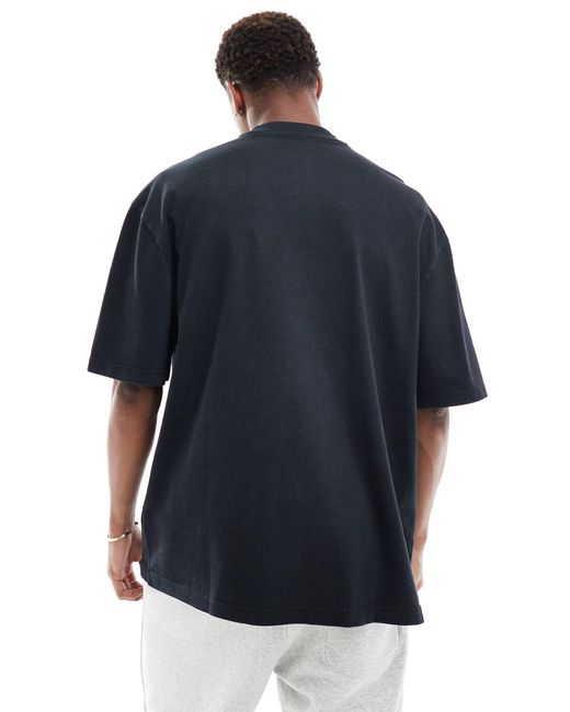 Camiseta negra extragrande studio River Island de hombre de color Blue