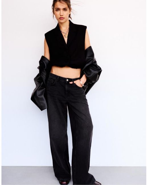 Pull&Bear Black Loose Oversize Jeans