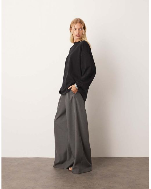 ARRANGE Black Cotton Oversized Long Sleeve T-shirt