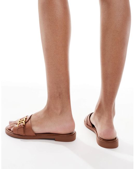 ALDO White – dallaedar – flache sandalen aus leder