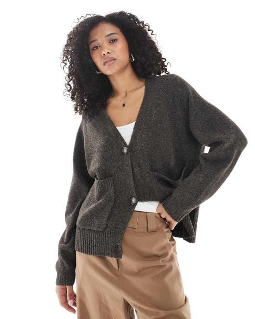 Cardigan Squadrato di Vero Moda in Black