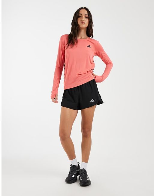 Adidas Originals Red Adizero Running Long Sleeve Tee