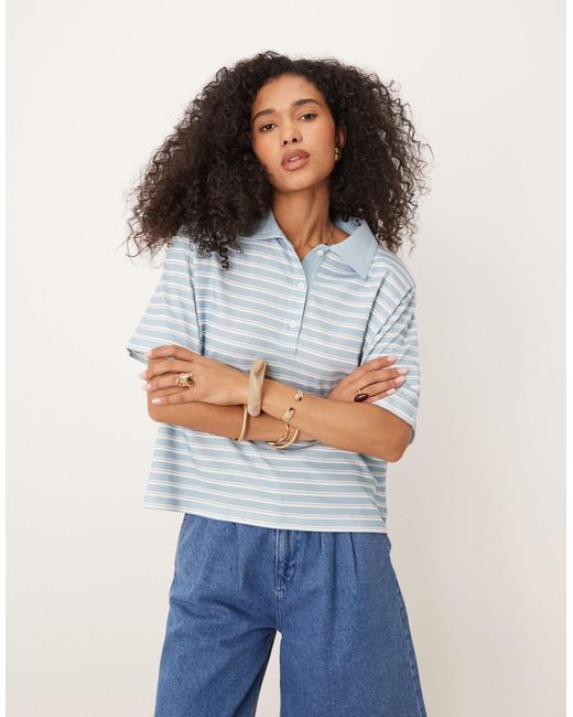 ASOS White – kastiges oversize-polohemd