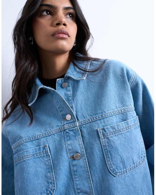 TOPSHOP Blue Denim Worker Jacket