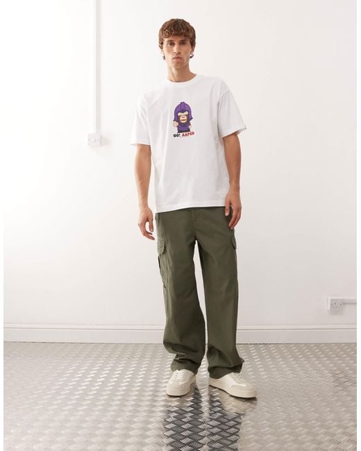 Aape By A Bathing Ape White Aape By A Bathing Ape Boxy T-shirt for men