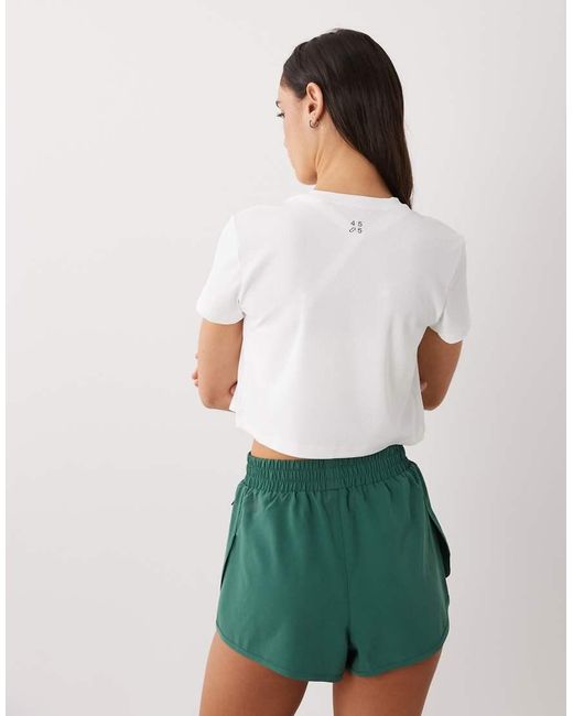 4505 Green Engineered Performance Waffle Cropped Running T-shirt With Quick Dry