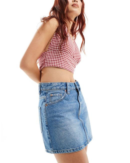 Stradivarius Blue Denim Mini Skirt