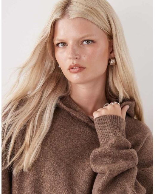 Felpa Con Cappuccio Oversize di Collusion in Brown