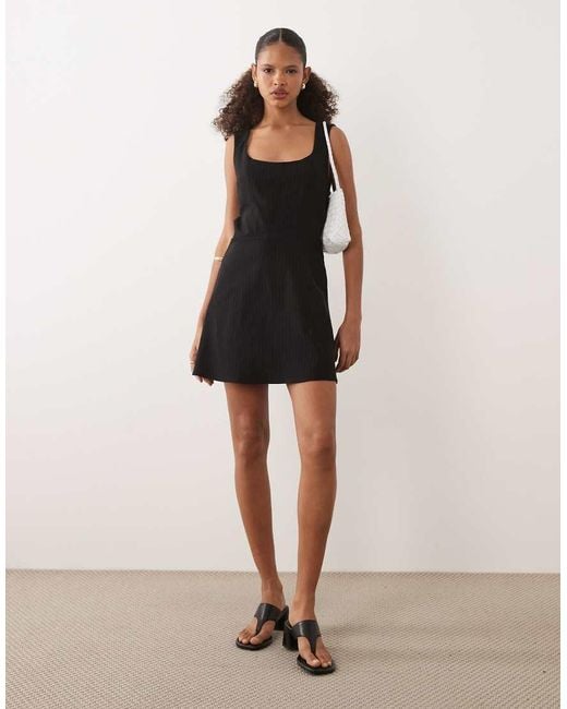 ASOS Natural Mini Dress With Wrap Skirt