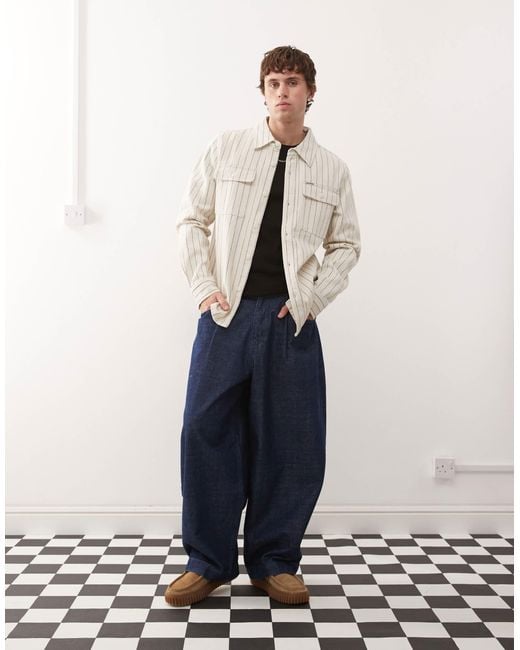 Deus Ex Machina – vacay – gestreiftes jeanshemd in White für Herren
