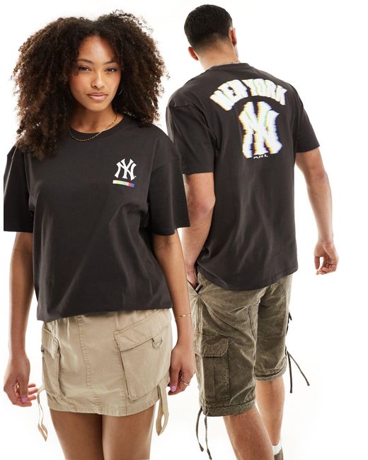 '47 Black Unisex New York Yankees Glitch Graphic T-shirt