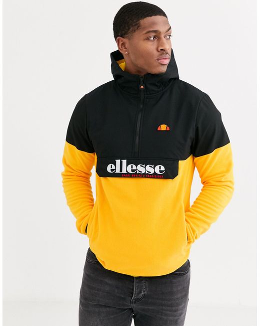 Ellesse Orange Esine 1/4 Zip Fleece Jacket for men