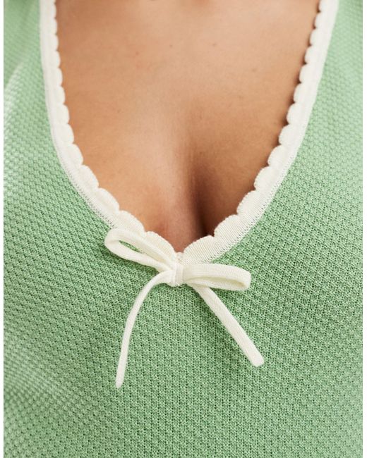 ASOS Green Asos design maternity – maxikleid aus strick mit perlmuster
