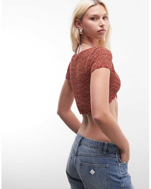 Reclaimed Vintage Red Knit Festival Bolero