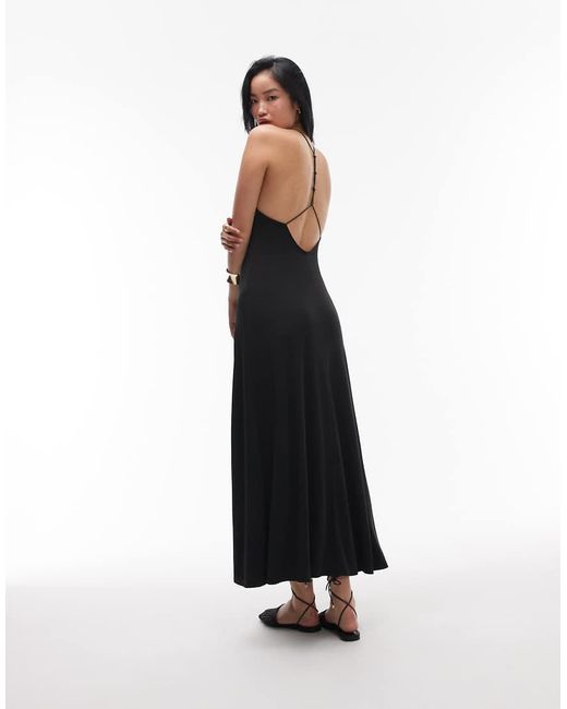 TOPSHOP White Cami Maxi Low Back Detail Dress