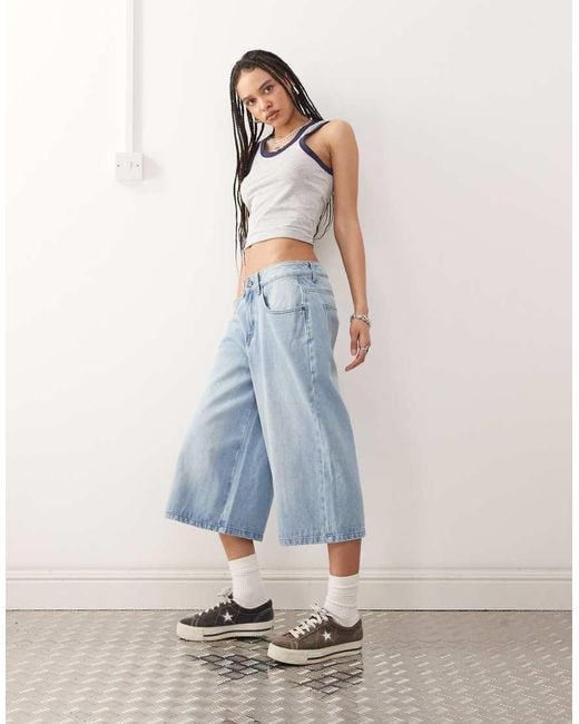 Noisy May Blue Denim Culottes