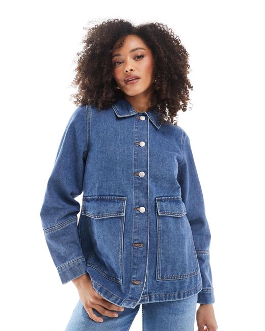 Veste en jean oversize style workwear - moyen Vero Moda en coloris Blue