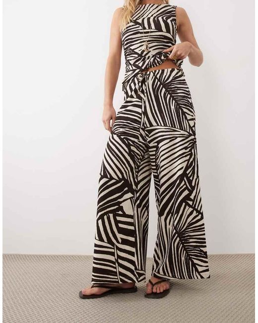 JDY Petite Brown Pull On Trousers Co-ord