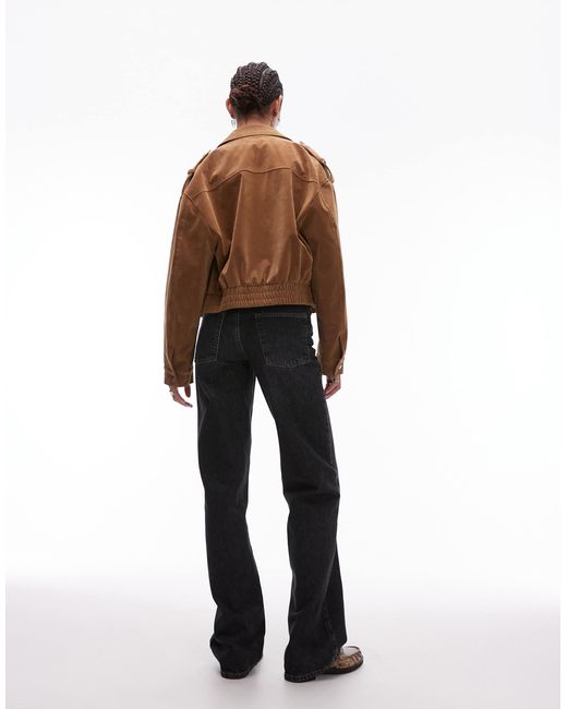 Tall - ember - jean large à taille basse - délavé TOPSHOP en coloris Multicolor