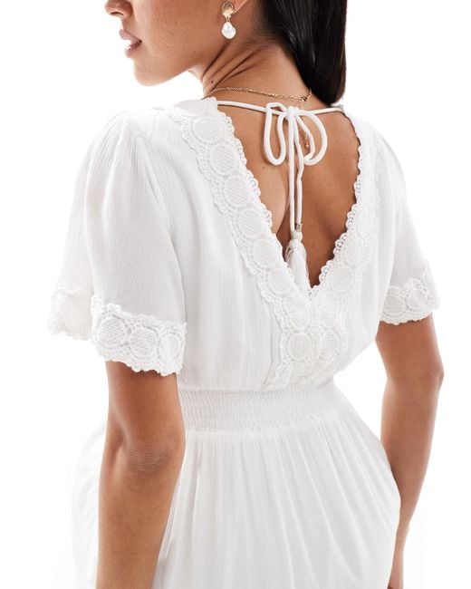Superdry White – ibiza – kurzärmliges mini-t-shirtkleid