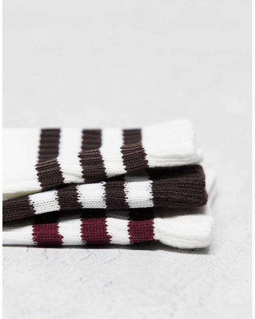 Adidas Originals White 3 Pack Crew Socks for men