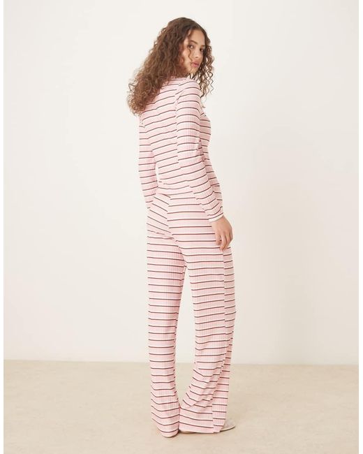Pantalones Rosas A Rayas De Pernera Ancha De (Parte De Un Conjunto) ASOS de color Pink