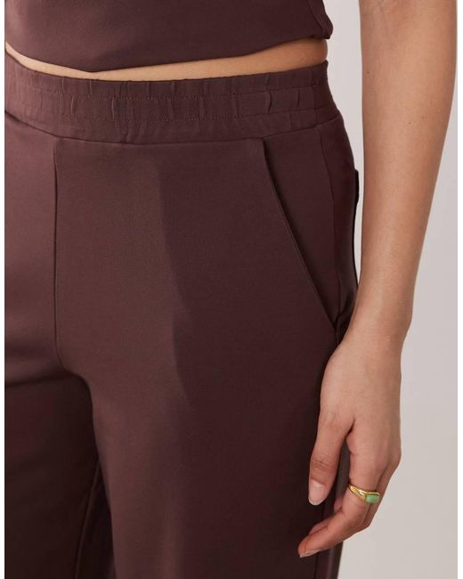 Pretty Lavish Brown Structured Jersey Trouser Co-Ord