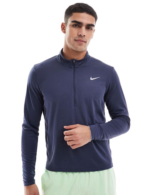 Pacer dri-fit - top manches longues à demi-fermeture éclair - marine Nike pour homme en coloris Blue
