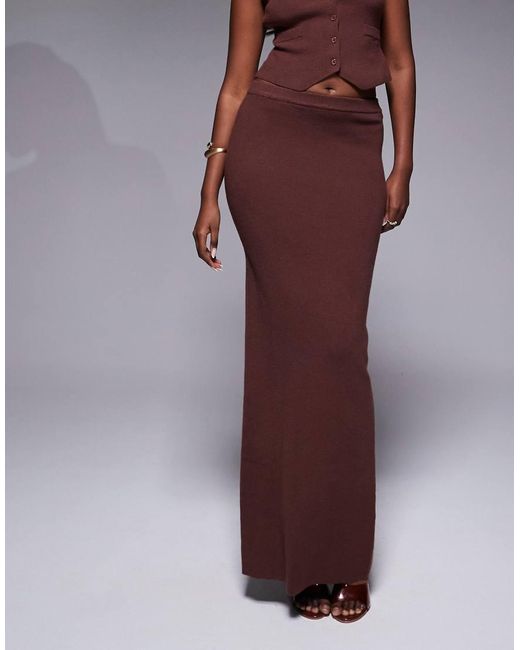JLUXLABEL Purple Cassidy Knitted Crop Top And Maxi Skirt Set
