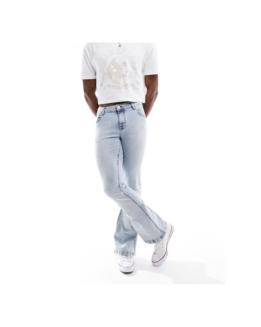 ASOS Blue Stretch Flare Jeans for men