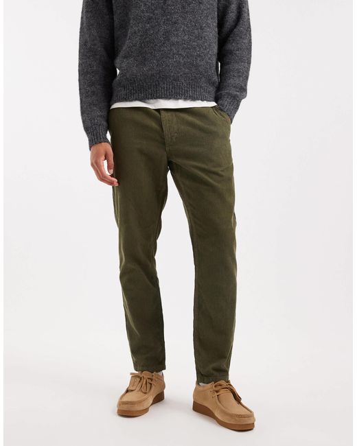 ASOS – schmal zulaufende hose aus cord in Gray für Herren