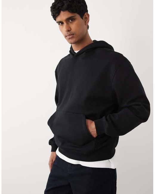 ASOS Black Essentials Boxy Hoodie for men