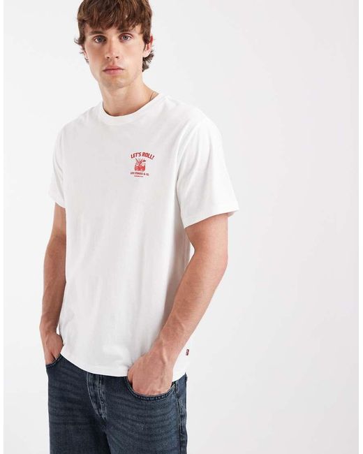 Levi's White Relaxed T-shirt With Logo Graphic Print for men