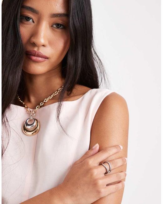 ASOS White Linen Blend Longline Top