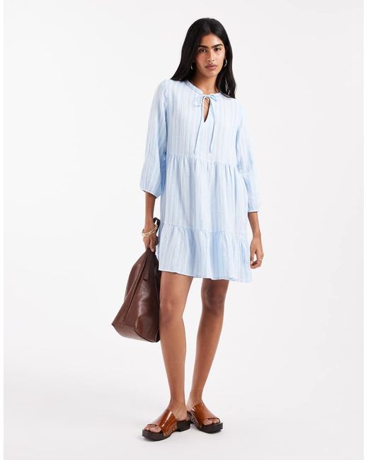 Vero Moda Blue Smock Mini Dress
