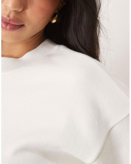 ASOS White – strukturiertes strick-t-shirt
