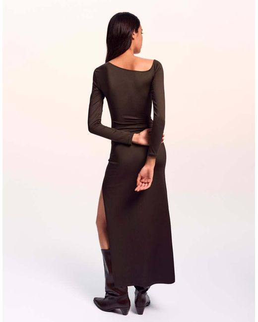 bershka maxi dress with rustic long sleeves Bershka Maxi dress with rustic long sleeves - Dresses - Woman | Bershka