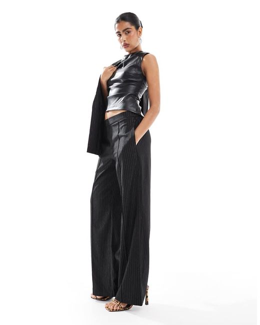 Pieces Black Wide Leg Trouser Co-ord