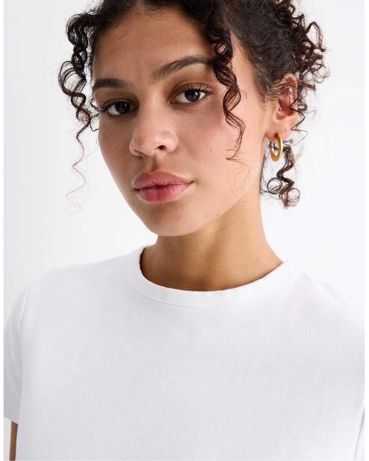 Stradivarius Gray Basic Regular Soft-touch T-shirt