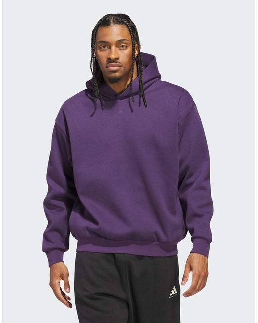 Sudadera Con Capucha De Felpa Basketball De -Morado Adidas Originals de color Purple