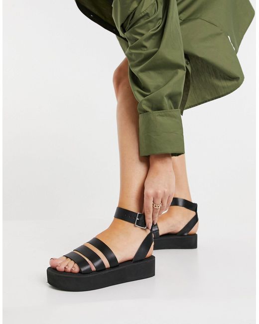 Sandalias Negras Plataforma Plana Outlet, SAVE 60% - synergysearchkc.com