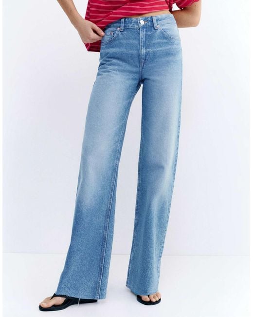 Jean droit ample - indigo Pull&Bear en coloris Blue