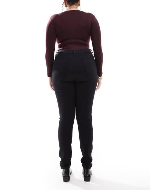 Yours Black High Waisted Skinny Jeans