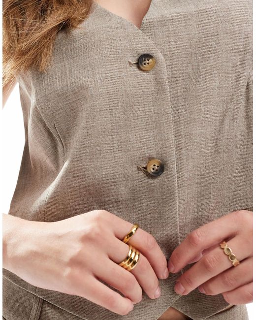 Vero Moda Brown Aware Textured Waistcoat