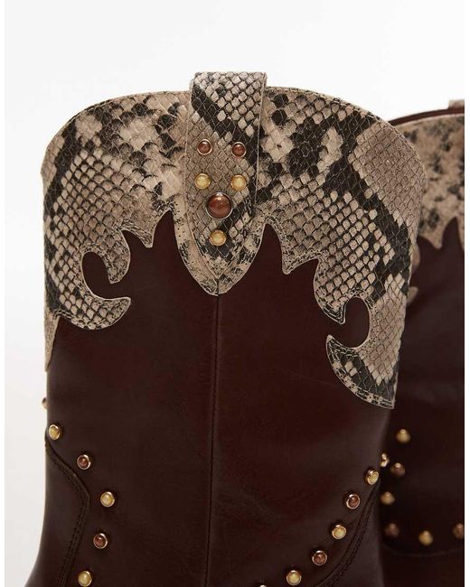 Bronx Natural Jukeson Beaded Western Ankle Boots