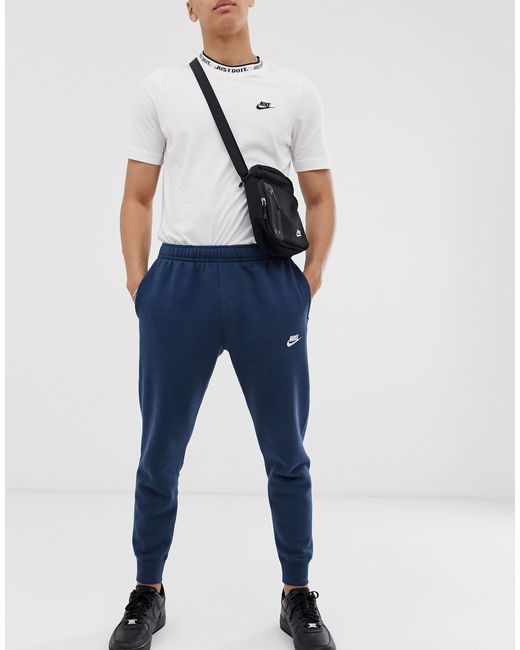 Club - jogger resserré aux chevilles - bleu marine Coton Nike pour homme en  coloris Bleu | Lyst